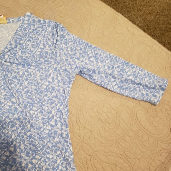 Ruby Rd. 3/4 Sleeve Embellished V-Neck Knot Top - Picture 2 of 8